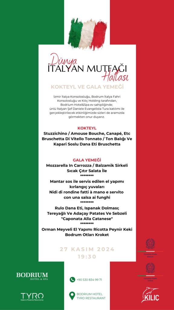 Celebrate World Italian Cuisine Week Bodrum