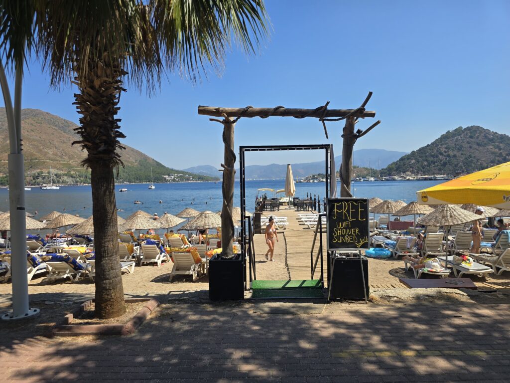 Free Sunbed, Umbrella, and WiFi at Gölmar Beach, İçmeler, Marmaris