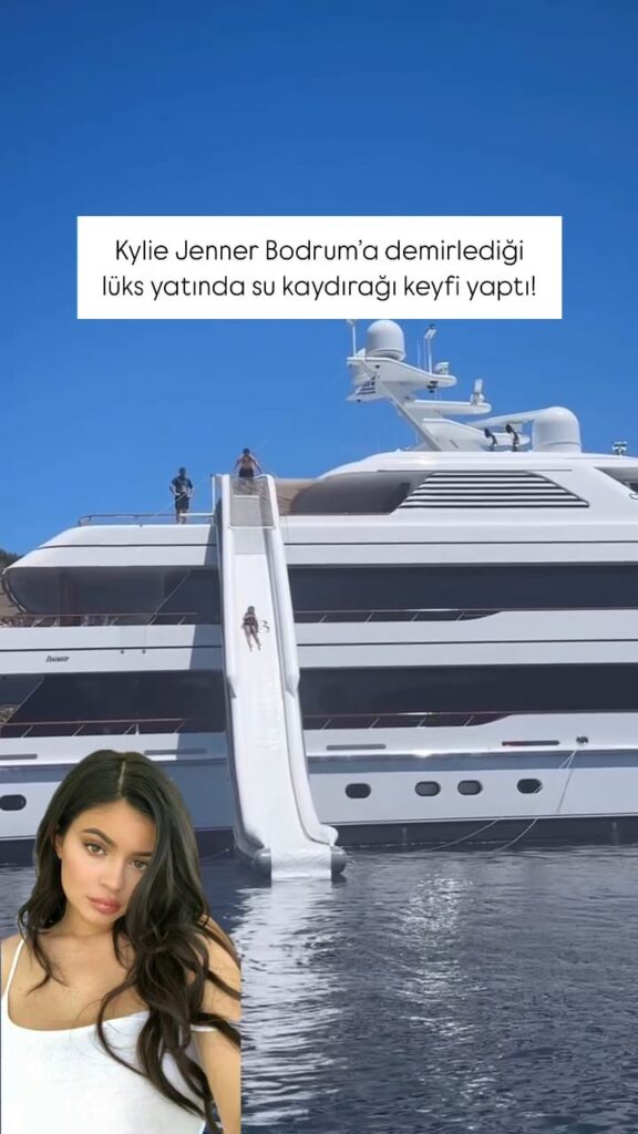 Kylie Jenner Spotted Enjoying Water Slide Fun on a Luxury Yacht in Bodrum