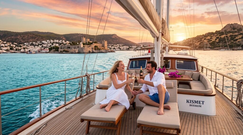 Honeymoon Charter Bodrum offers unforgettable luxury yacht experiences for couples seeking a romantic honeymoon holiday on the turquoise waters of the Aegean Sea. Enjoy private yacht charter, sunset cruises, secluded bays, gourmet dining, swimming stops, and VIP service while exploring Bodrum’s most beautiful coastline, hidden coves, and luxury beach clubs. Honeymoon Charter Bodrum